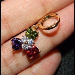 Hearts floral gold gf earrings